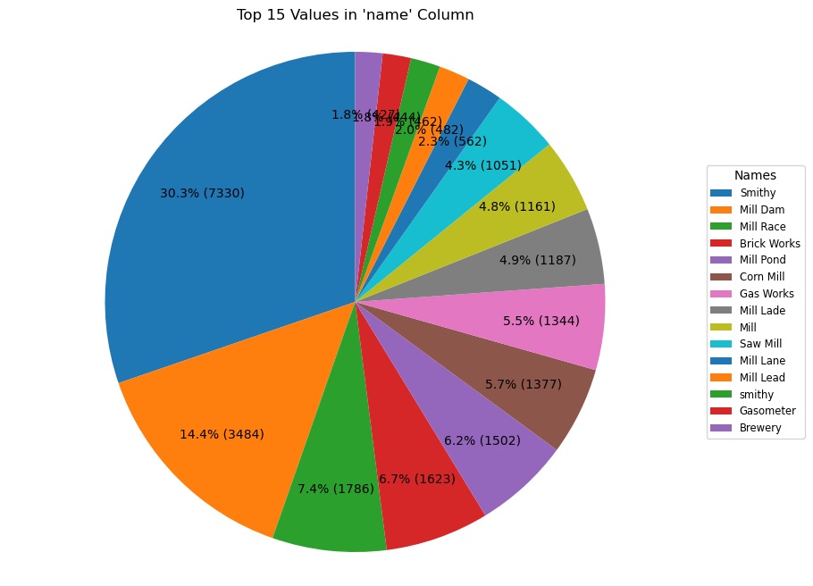 Chart showing top features from dataset.